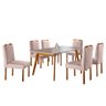 Conjunto Sala de Jantar 6 Lugares Mesa Slim e Cadeiras em Veludo Móveis Mix - 2