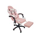 Ver imagem 2 de Cadeira Gamer Stillus Oficial Apoio Pés Branco/rosa