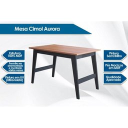Mesa de Sala Jantar Aurora C/tampo Madeirado 130x78cm Cinza/nature - Cimol - 2