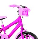 Ver imagem 3 de Bicicleta Infantil Feminina Aro 16 Nylon Cor Pink e Rosa