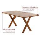 Ver imagem 2 de Mesa de Jantar Retangular Camélia - Tampo Chanfrado 100% Mdf e Vidro Colado de Fábrica:1,60x0,90