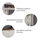 Ver imagem 2 de Estante Home Valença para Tv's 50 Polegadas 2 Portas Nogueira Real Off White - Colibri