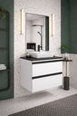 Ver imagem 4 de Kit Gabinete Banheiro Aço 60cm Lavabo Cuba e Espelheira Luxo:branco