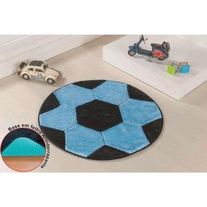 Tapete Premium Formato Bola 65cm x 65cm Turquesa/Preto