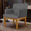 Ver imagem 2 de Kit 2 Poltronas Decorativas Vitória W01 Linho Cinza Escuro - Mpozenato
