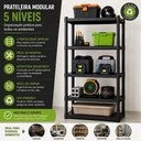 Ver imagem 2 de Estante Plástica Multiuso Ptr-06 Modular 5 Prateleiras Preto Yeet
