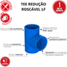 15 Unidades Conexão Tee de Redução Roscável Irrigação Bitola 35mm X 3/4'' Azul Durín - 2