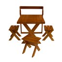 Ver imagem 2 de Conjunto Mesa 1m e 3 Banquetas Sem Encosto Madeira Maciça Eucalipto