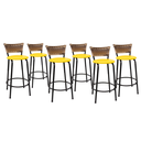 Ver imagem 1 de Kit 6 Bancos para Bancada Cozinha Gourmet Junco Cappuccino Balcão Ilha Banqueta 60cm Itagold