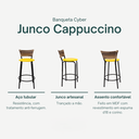 Ver imagem 3 de Kit 6 Bancos para Bancada Cozinha Gourmet Junco Cappuccino Balcão Ilha Banqueta 60cm Itagold