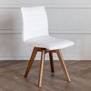 Ver imagem 4 de Cadeira Cloud Giratória, Pés Chocolate, Tecido Linho Cor Cru