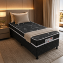 Ver imagem 5 de Cama Box Solteiro Conjugada Bordado D28 88x188 Black Bacetto