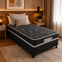Ver imagem 2 de Cama Box Solteiro Conjugada Bordado D28 88x188 Black Bacetto