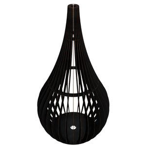 Abajur Grande de Chão CAPADÓCIA MDF Luminária -:Preto/90x40cm