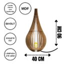 Ver imagem 6 de Abajur Grande de Chão CAPADÓCIA MDF Luminária -:Preto/90x40cm