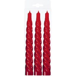 Kit 9 Vela Espiral Decoração Natalina Vermelha Torcida 20cm - 3