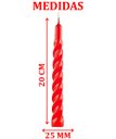 Ver imagem 4 de Kit 9 Vela Espiral Decoração Natalina Vermelha Torcida 20cm