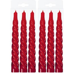 Kit 9 Vela Espiral Decoração Natalina Vermelha Torcida 20cm - 1