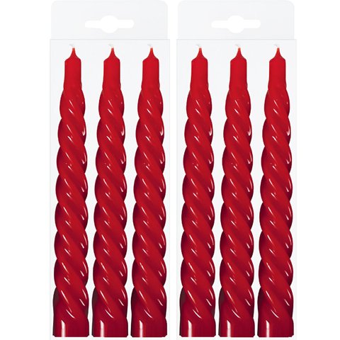 Kit 9 Vela Espiral Decoração Natalina Vermelha Torcida 20cm