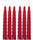 Ver imagem 1 de Kit 9 Vela Espiral Decoração Natalina Vermelha Torcida 20cm