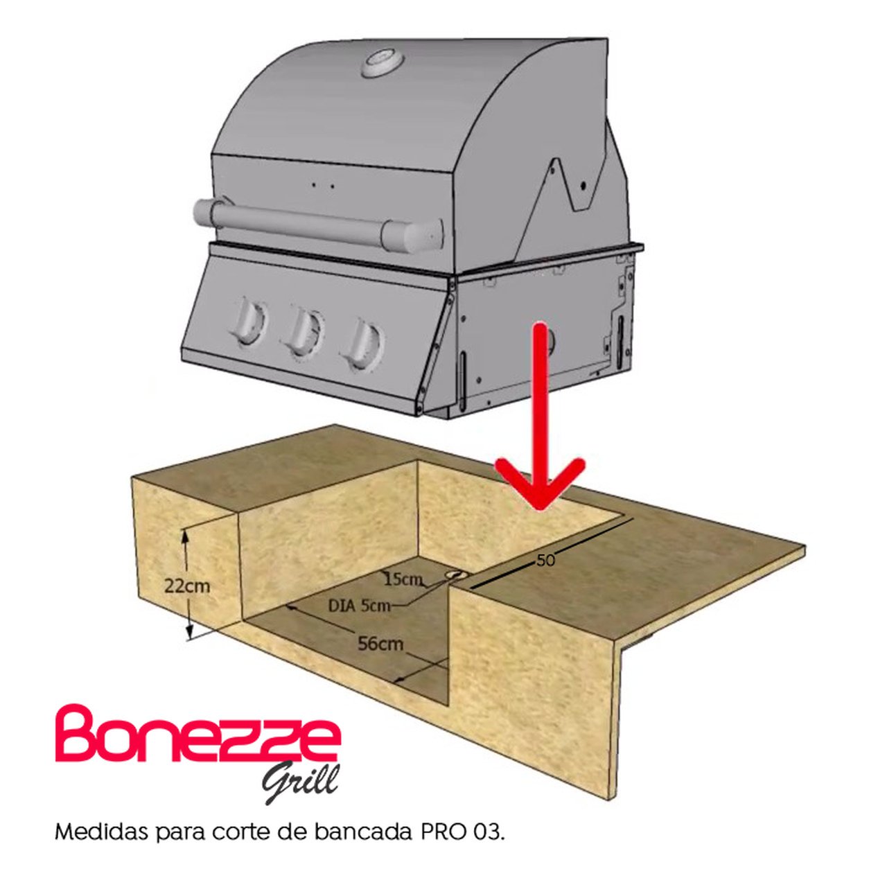 Combo Churrasqueira à Gás Bonezze Pro 3 + Chapa (Gás GLP ou Botijão) - 7