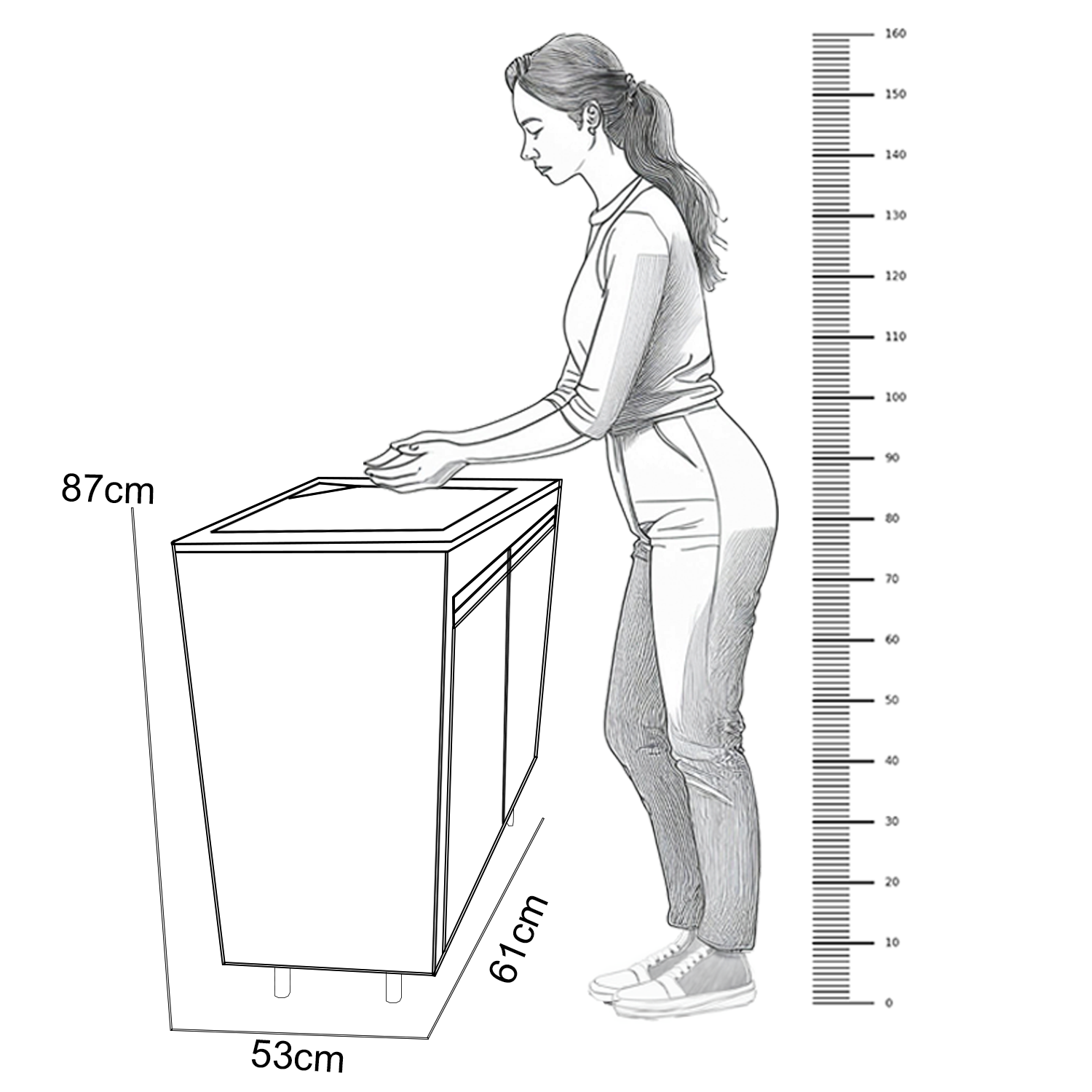 Gabinete para Lavanderia 61cm com Tanque 46 Litros de Inox - 6