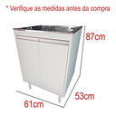 Ver imagem 2 de Gabinete para Lavanderia 61cm com Tanque 46 Litros de Inox