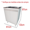 Gabinete para Lavanderia 61cm com Tanque 46 Litros de Inox - 2