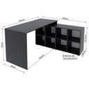 Ver imagem 4 de Mesa Escrivaninha em L 8 Nichos Barcelona Preto