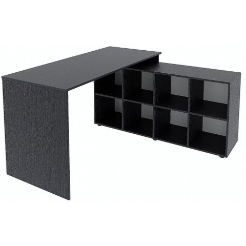 Mesa Escrivaninha em L 8 Nichos Barcelona Preto