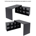Ver imagem 3 de Mesa Escrivaninha em L 8 Nichos Barcelona Preto