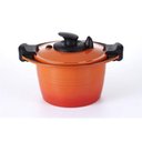 Ver imagem 3 de Caçarola Roichen Cerâmica de Baixa Pressão A Vácuo com Tampa Cerâmica - 24cm - 6,5L - Laranja