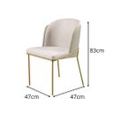 Ver imagem 2 de Conjunto 2 Cadeiras de Jantar Aurora Metal Dourado e Linho Palha