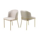 Ver imagem 1 de Conjunto 2 Cadeiras de Jantar Aurora Metal Dourado e Linho Palha
