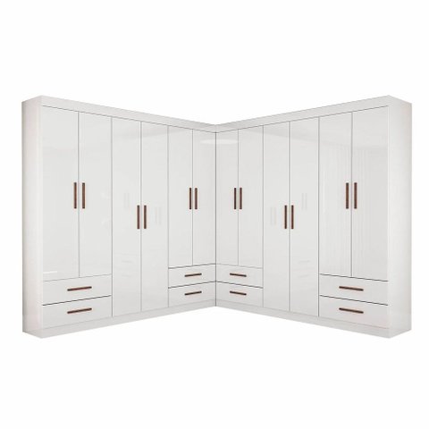 Closet Casal Duplo Lu 12 Portas 08 Gavetas Carioca Móveis