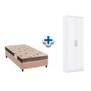 Ver imagem 1 de Cama Box Solteiro CRC + Colchão D28 Orthoflex + Armário Multiuso Margarida Branco