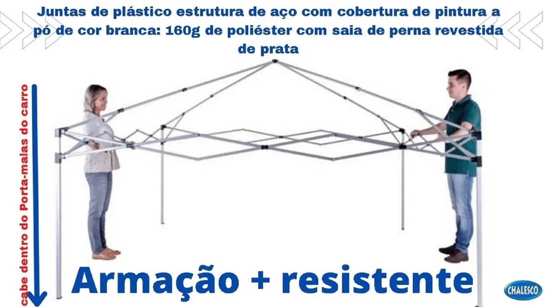 Tenda Gazebo Articulada Reforçada 3x3m Chalesco - 2