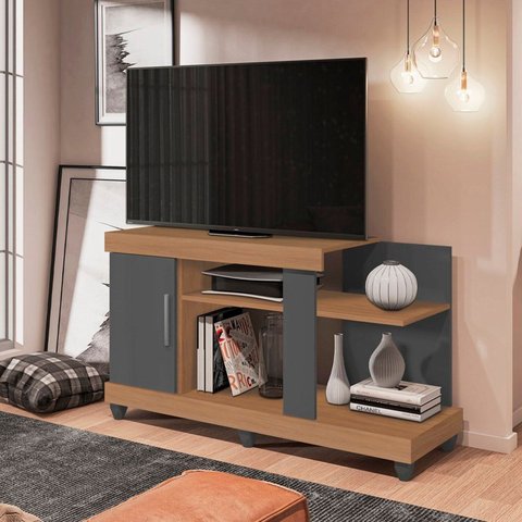 Rack para Tv até 42 Polegadas 120cm com 1 Porta e 6 Pés Canadá