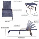 Ver imagem 3 de Kit 2 Espreguiçadeiras Corda Náutica e Mesa Garden em Alumínio para Piscina Edícula Catar Bege