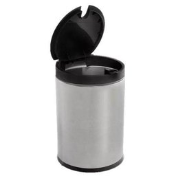 Lixeira Brinox Press Inox Linha Pia 4 Litros Tampa Preta - 12