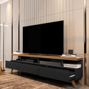 Ver imagem 1 de Rack para Sala TV 70 Polegadas Vivare 1.8 Wood Moderno Preto/Freijo