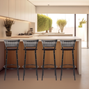 Ver imagem 6 de Kit 4 Banquetas Alta para Cozinha Junco Degradê Bancada Bistrô Balcão Ilhas Área Gourmet Piscina