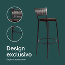 Ver imagem 4 de Kit 4 Banquetas Alta para Cozinha Junco Degradê Bancada Bistrô Balcão Ilhas Área Gourmet Piscina