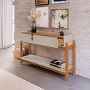 Ver imagem 2 de Aparador Buffet Lizz com 2 Gavetas 1,30 Off-white/cedro