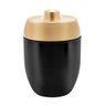 Kit Conjunto Acessórios de Pia Banheiro Lavabo Preto Tampa Dourado 3 Peças Forma Dispenser - 8