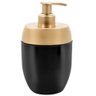 Kit Conjunto Acessórios de Pia Banheiro Lavabo Preto Tampa Dourado 3 Peças Forma Dispenser - 5