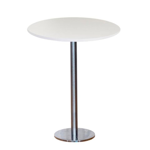 Mesa Pisa Beta Bistrô Fratini 107,50cm (a) Disco Redondo Inox Tampo Mdp Redondo Branco 60cm (l)
