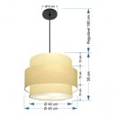 Ver imagem 6 de Lustre para Sala de Jantar Vivare Md-4393 Cúpula em Tecido 45cm Algodão-crú 127/220v
