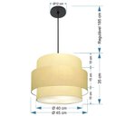Ver imagem 2 de Lustre para Sala de Jantar Vivare Md-4393 Cúpula em Tecido 45cm Algodão-crú 127/220v