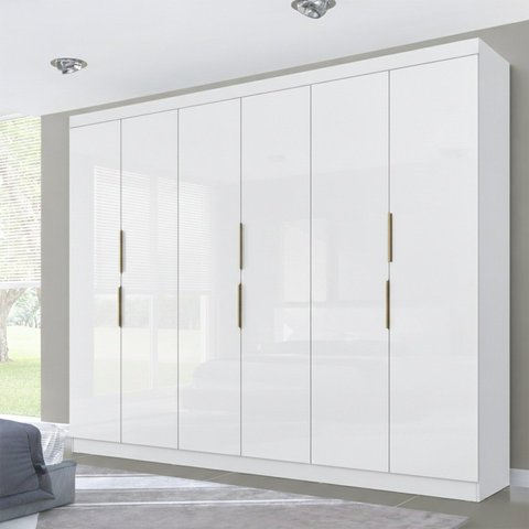 Guarda-Roupa Casal 6 Portas 4 Gavetas Premium Yescasa Branco